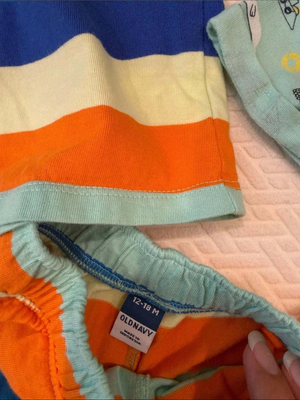 Striped Polo Shirt in Aqua, Blue & Orange - Kids